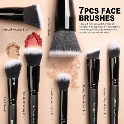 Makeup Brushes 15Pcs Makeup Brush Set Premium Synthetic Powder Foundation Contour Blush Concealer Eye Shadow Blending Liner Make up Brush Kit