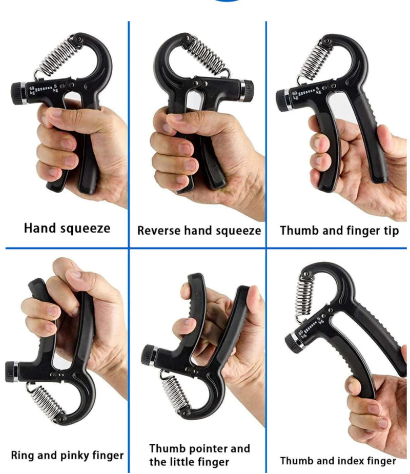 Hand Grip Strength Power Trainer Gripper Strengthener Adjustable Gym Exerciser